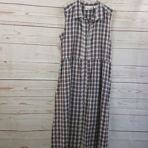Vintage♡Plaid♡Button Down♡Prairie♡Cottagecore♡Maxi